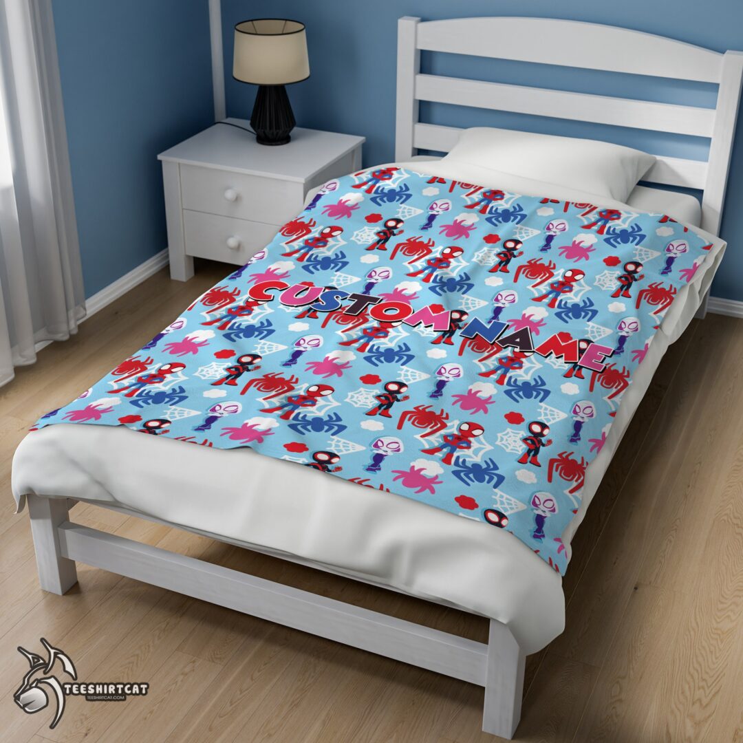 pretty2-1-1 Pretty Marvel Superhero Spidey And His Amazing Friends Birthday Cute Blanket Fleece Customized Blanket - Image 3