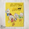 Pretty Disney Ducktales Huey Dewey Louie Webby Yellow Cartoon Collage Blanket Fleece Customized Blanket