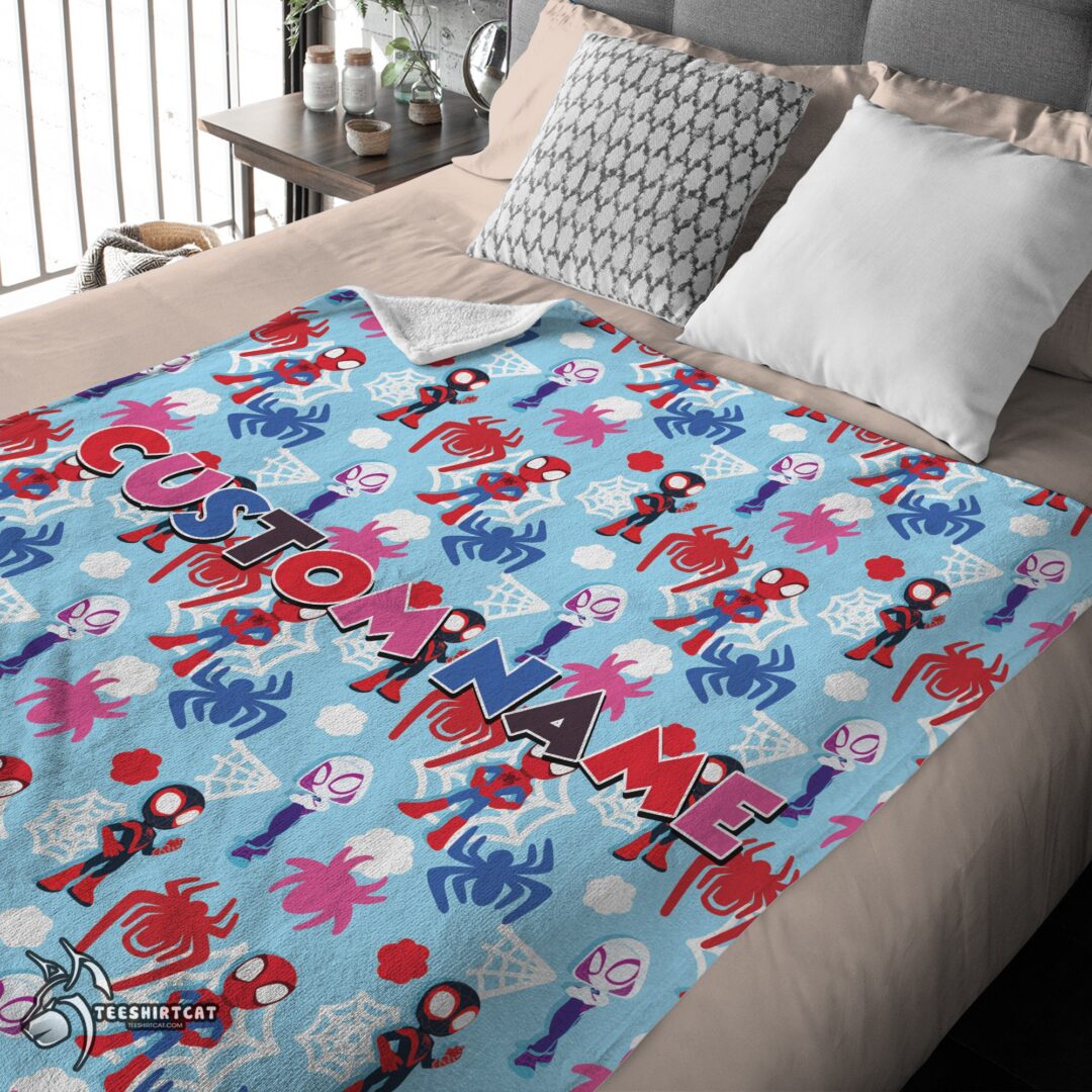 pretty3-1 Pretty Marvel Superhero Spidey And His Amazing Friends Birthday Cute Blanket Fleece Customized Blanket - Image 4