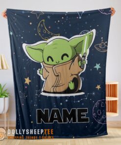 Hot Cute Official Star Wars Baby Yoda Astronomy Blanket Fleece Customized Blanket