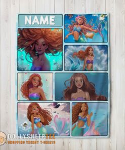 Hot Cute Official The Little Mermaid Ariel Blanket Fleece Customized Blanket