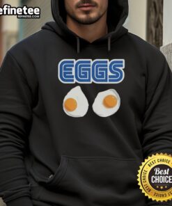 Top 2 Eggs Omelet Sega Parody Logo Hoodie showcasing a vibrant design inspired by classic gaming and breakfast themes.
