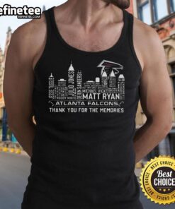 Top Atlanta Falcons Football tank top featuring skyline design and player tribute - perfect for fans and memories.