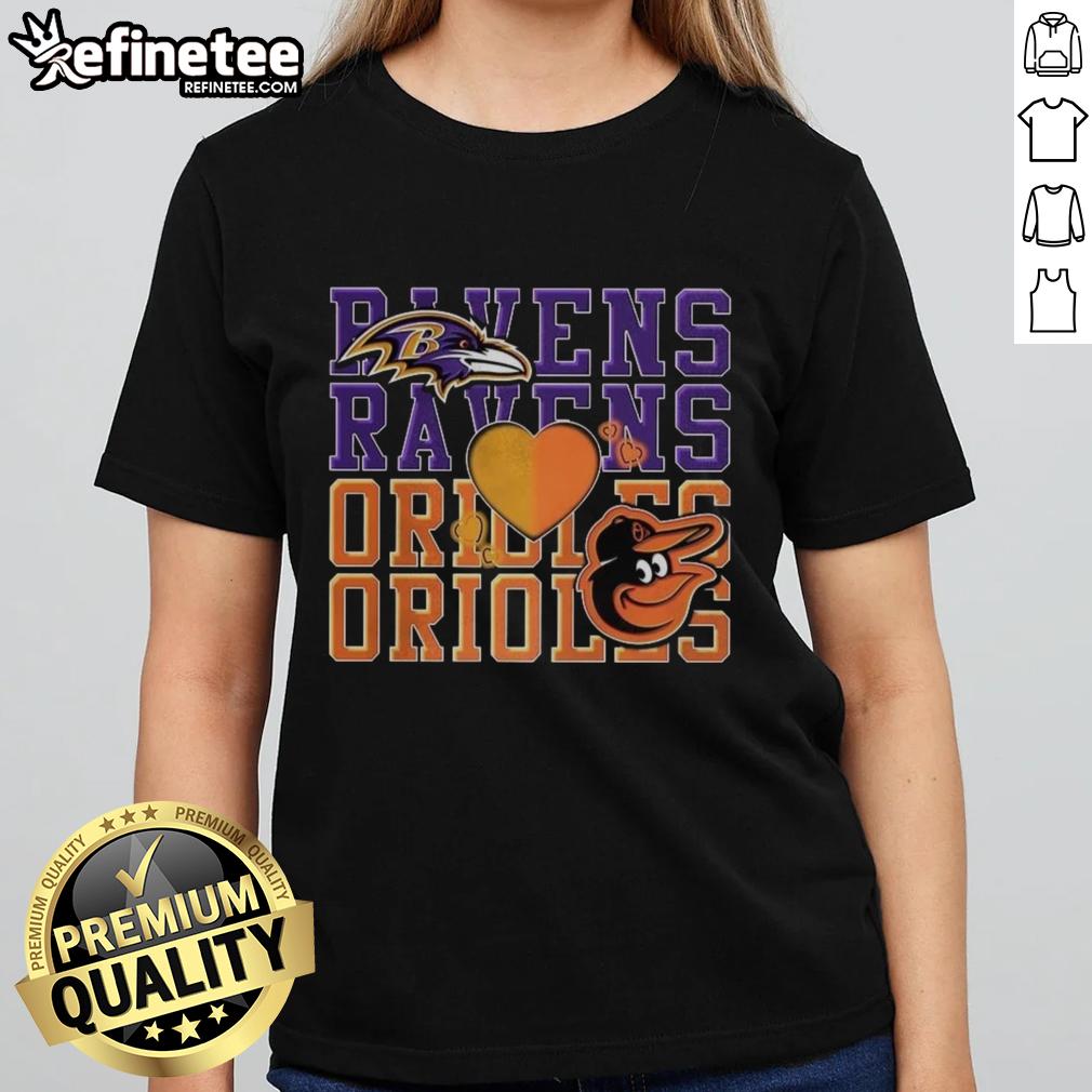 top-baltimore-ravens-nfl-and-baltimore-orioles-mlb-sport-lover-ladies-tee Top Baltimore Ravens NFL and Baltimore Orioles MLB sport lover ladies tee featuring team logos and stylish design.