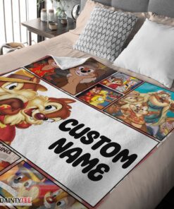 Top Disney Cartoon Chip And Dale Family Cute Blanket Fleece Customized Blanket - Image 4
