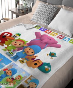 Top Cartoon Pocoyo Lovely Birthday Party Cute Blanket Fleece Customized Blanket - Image 4