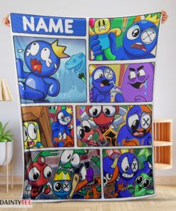 Top Cartoon Rainbow Friends Roblox Blanket Fleece Customized Blanket