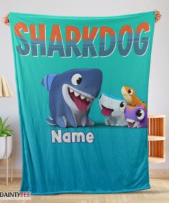 Top Cartoon Sharkdog Fintastic Halloween Blanket Fleece Customized Blanket