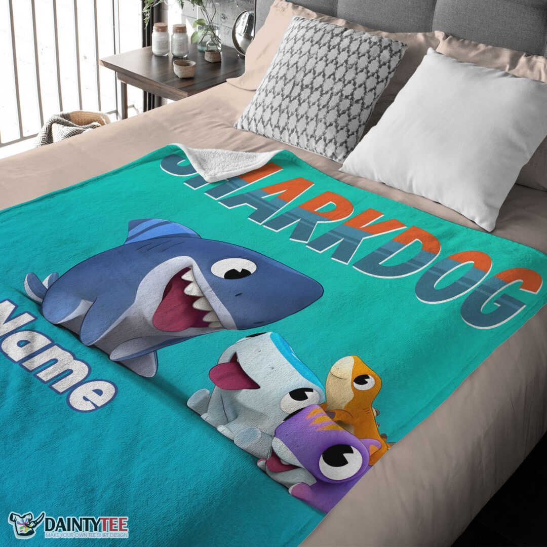 top-cartoon-sharkdog-fintastic-halloween-blanket-fleece-customized-blanket-mk-03 Top Cartoon Sharkdog Fintastic Halloween Blanket Fleece Customized Blanket - Image 4
