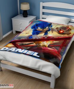 Top Cartoon Sonic With Friends Blanket Fleece Customized Blanket - Image 3