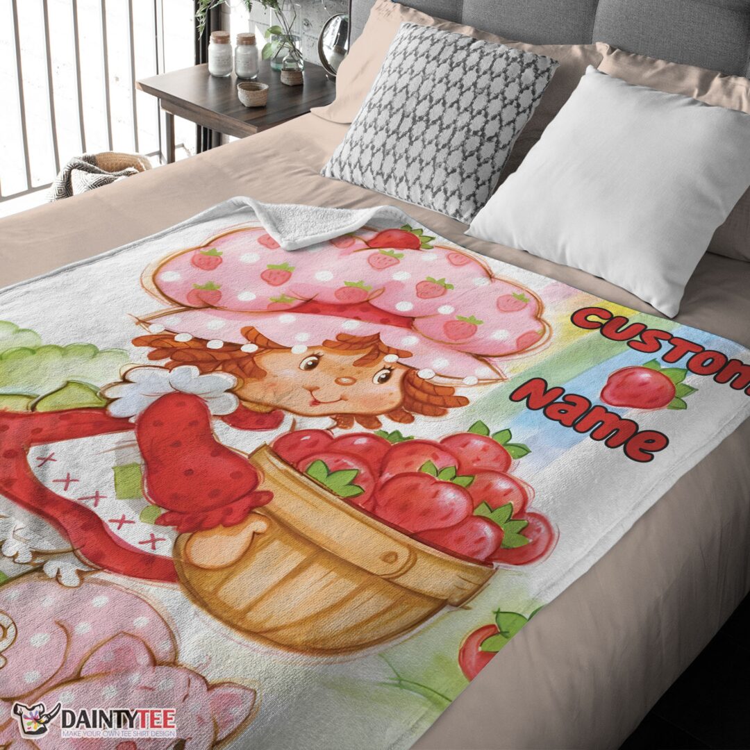top-cartoon-strawberry-shortcake-blanket-e28093-customize-blanket-mk-03 Top Cartoon Strawberry Shortcake Blanket Customize Blanket - Image 4