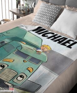Top Cartoon Trash Truck Cute Blanket Fleece Customized Blanket - Image 4