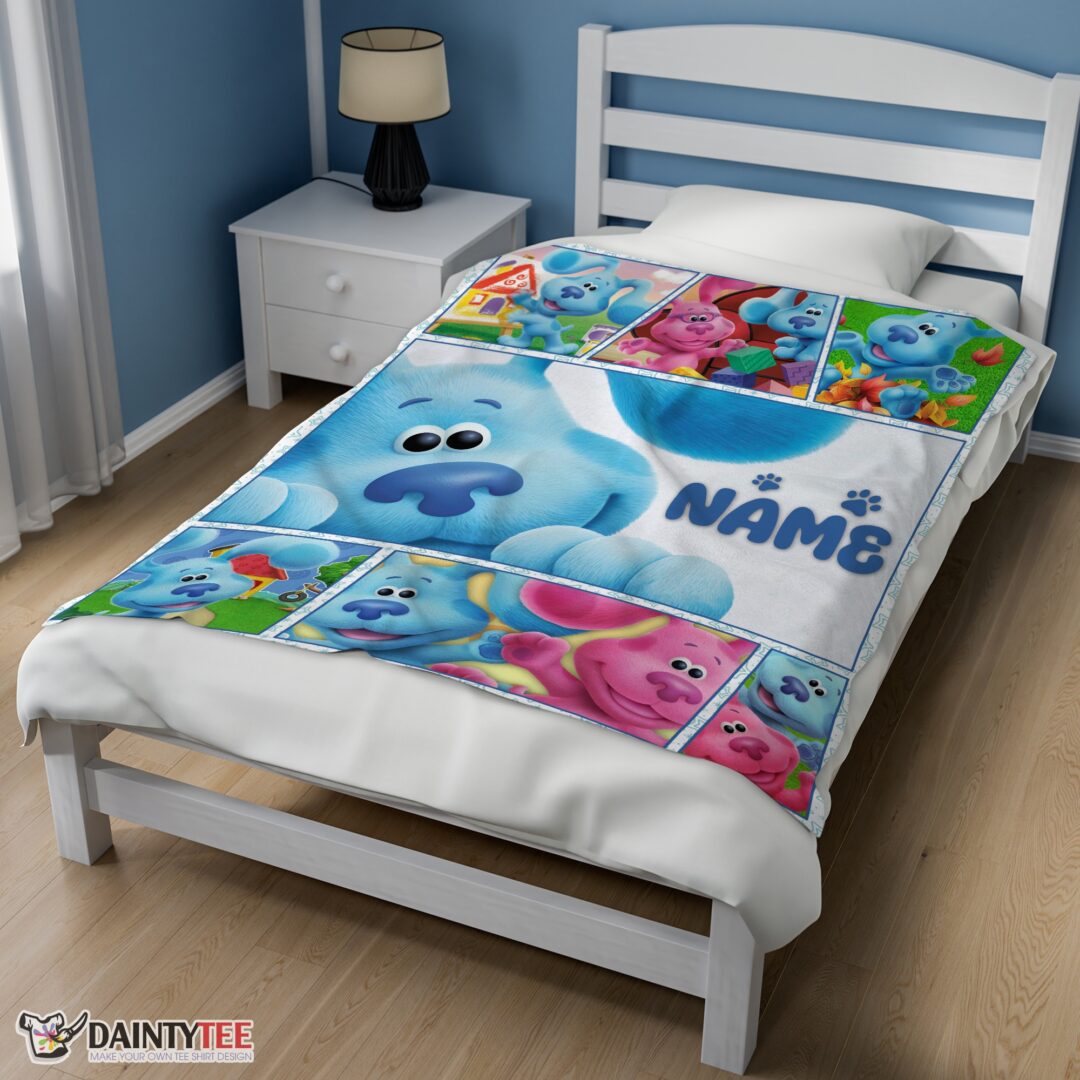top-cartoon-tv-show-blues-clues-blanket-fleece-customized-blanket-mk-02 Top Cartoon TV Show Blue’s Clues Blanket Fleece Customized Blanket - Image 3