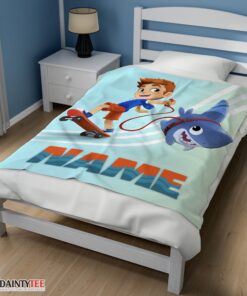 Top Catoon Sharkdog Sharkdog And Max Skateboarding Blanket Fleece Customized Blanket - Image 3