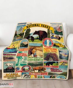 Top Cavallini Visit The National Parks Blanket Fleece Customized Blanket - Image 3