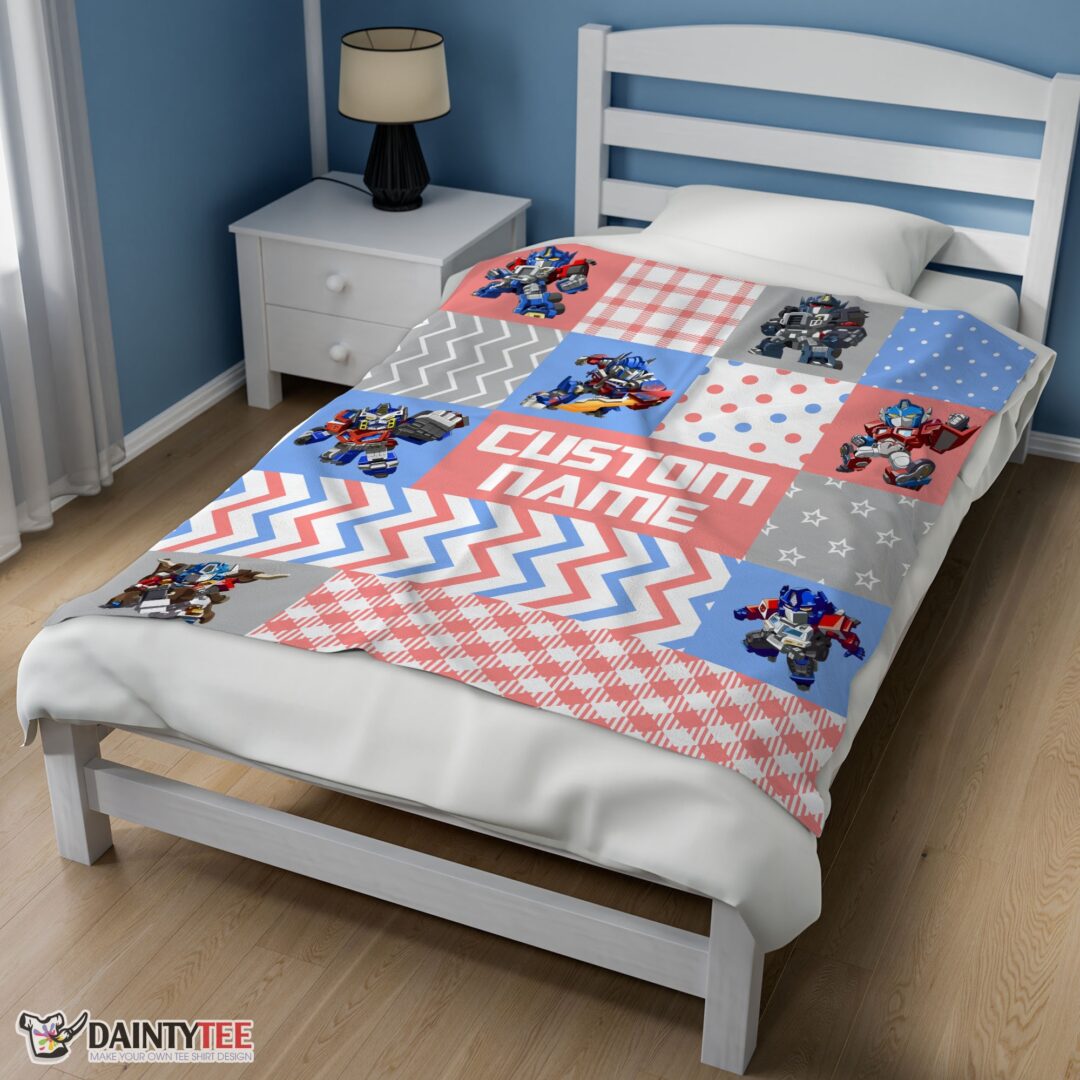 top-chibi-optimus-prime-transformers-pattern-blanket-fleece-customized-blanket-mk-02 Top Chibi Optimus Prime Transformers Pattern Blanket Fleece Customized Blanket - Image 3