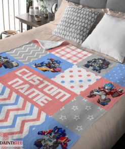 Top Chibi Optimus Prime Transformers Pattern Blanket Fleece Customized Blanket - Image 4