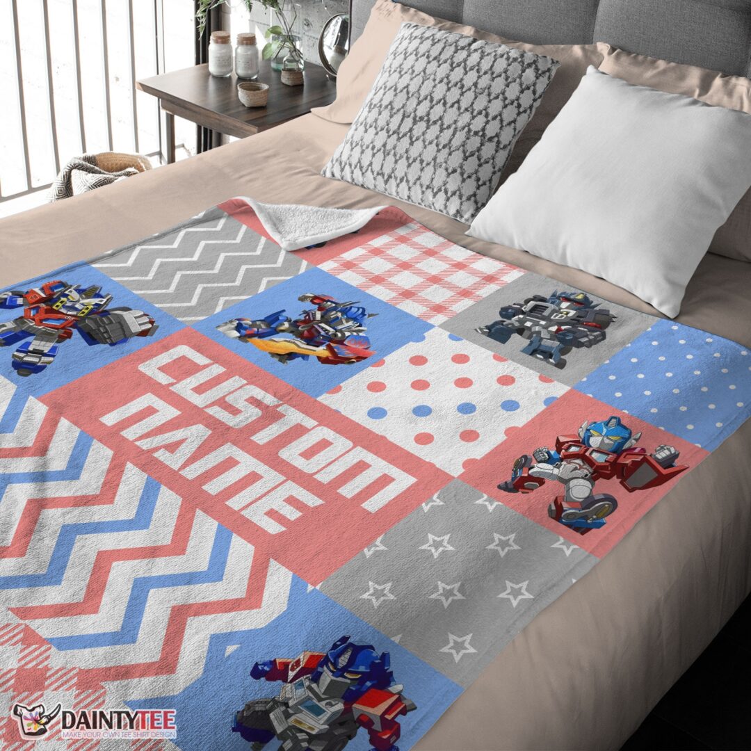 top-chibi-optimus-prime-transformers-pattern-blanket-fleece-customized-blanket-mk-03 Top Chibi Optimus Prime Transformers Pattern Blanket Fleece Customized Blanket - Image 4