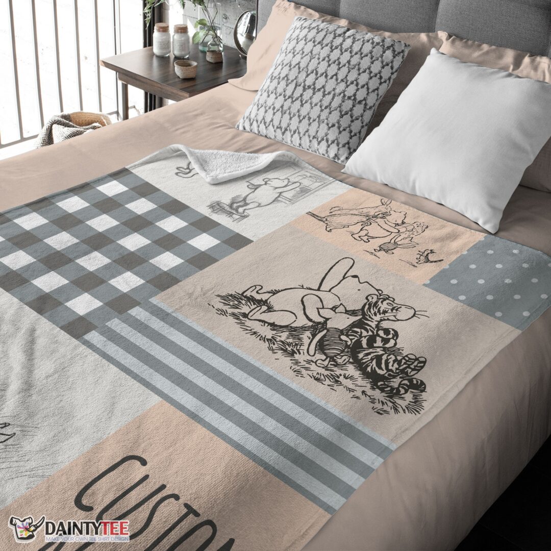 top-classic-winnie-the-pooh-friends-sketch-blanket-fleece-customized-blanket-mk-03 Top Classic Winnie The Pooh & Friends Sketch Blanket Fleece Customized Blanket - Image 4