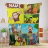 Top Curious George Ted ShacklefordBlanket Fleece Customized Blanket