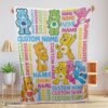 Top Cute Care Bears & Friends Blanket Fleece Customized Blanket