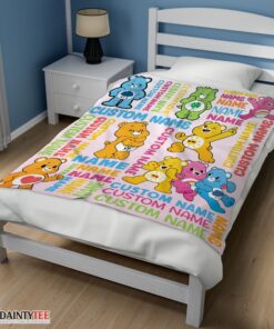 Top Cute Care Bears & Friends Blanket Fleece Customized Blanket - Image 3