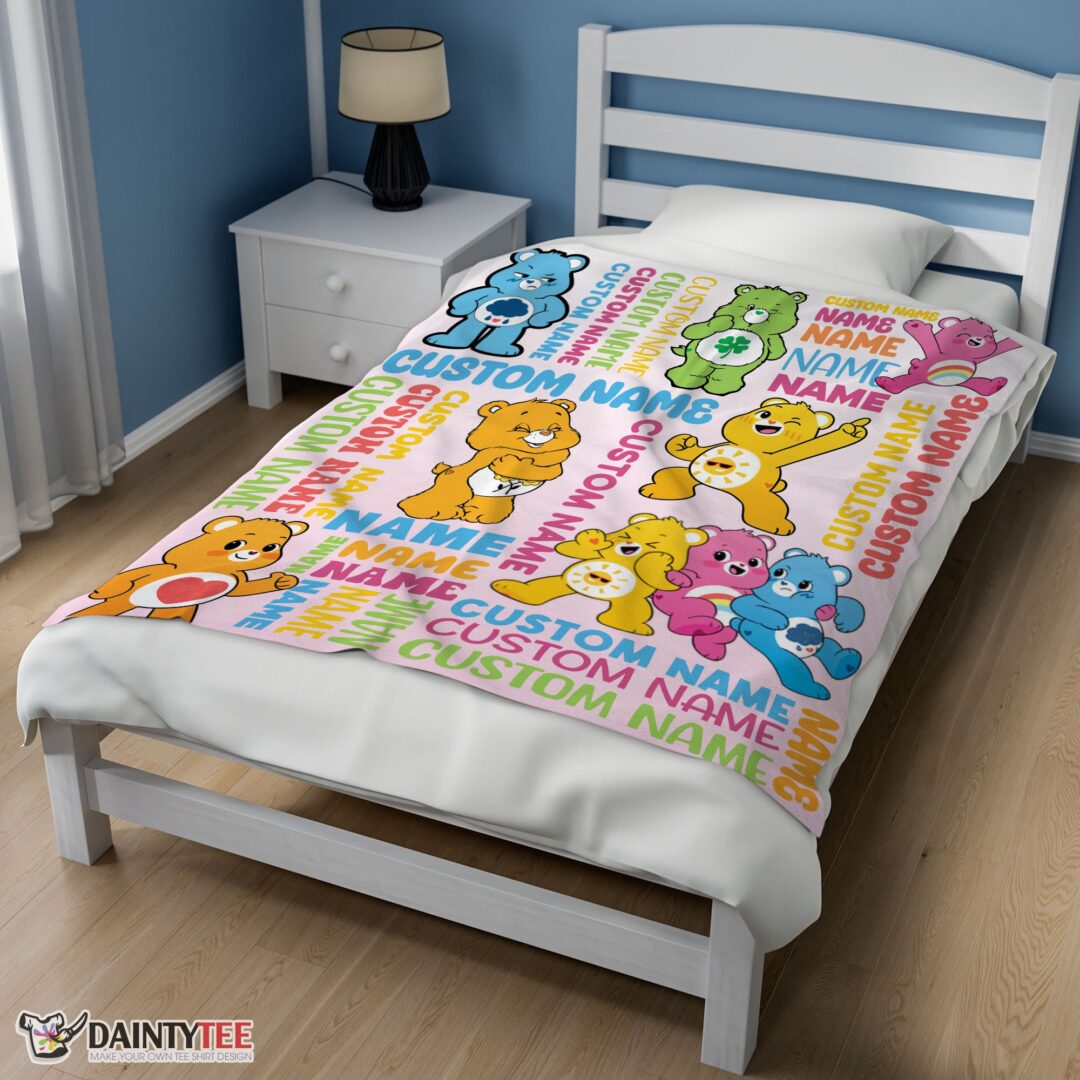 top-cute-care-bears-friends-blanket-fleece-customized-blanket-mk-02 Top Cute Care Bears & Friends Blanket Fleece Customized Blanket - Image 3