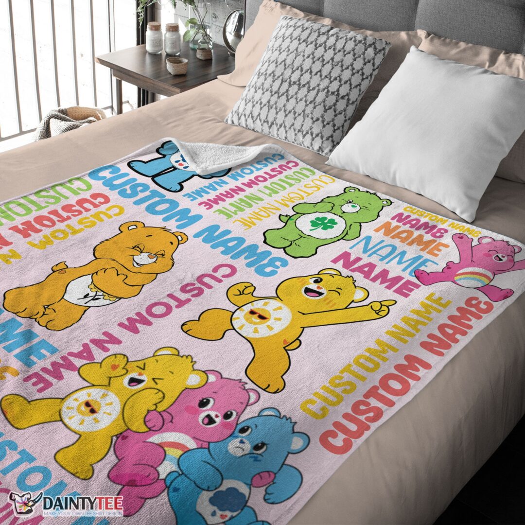 top-cute-care-bears-friends-blanket-fleece-customized-blanket-mk-03 Top Cute Care Bears & Friends Blanket Fleece Customized Blanket - Image 4