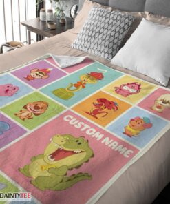 Top Cute Chibi Animals Blanket Fleece Customized Blanket - Image 4