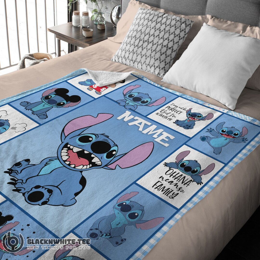 Top Cute Disney Cartoon Stitch With Friends Blanket Customize Blanket