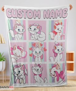Top Cute Disney Cartoon The Aristocats Marie Blanket Fleece Customized Blanket