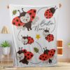 Top Cute Ladybug Cartoon Blanket Fleece Customized Blanket