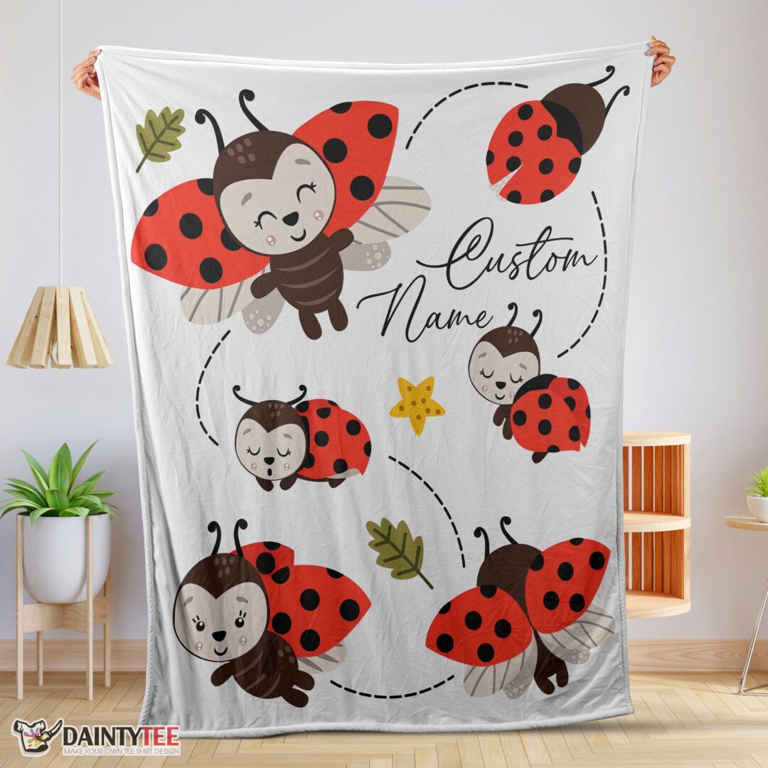 top-cute-ladybug-cartoon-blanket-fleece-customized-blanket-mk-01 Top Cute Ladybug Cartoon Blanket Fleece Customized Blanket