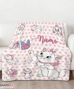 Top Cute Marie Cat Blanket Fleece Customized Blanket - Image 3