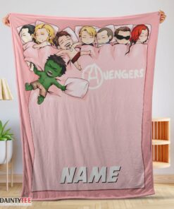 Top Cute Marvel Avengers Assemble Avengers Chibi Character Sleeping Blanket Fleece Customized Blanket