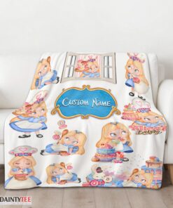 Top Disney Alice Baking Alice In Wonderland Cake Blanket Fleece Customized Blanket - Image 3