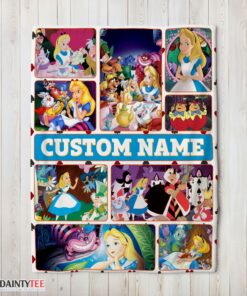 Top Disney Alice In Wonderland Adventure Collage Blanket Fleece Customized Blanket