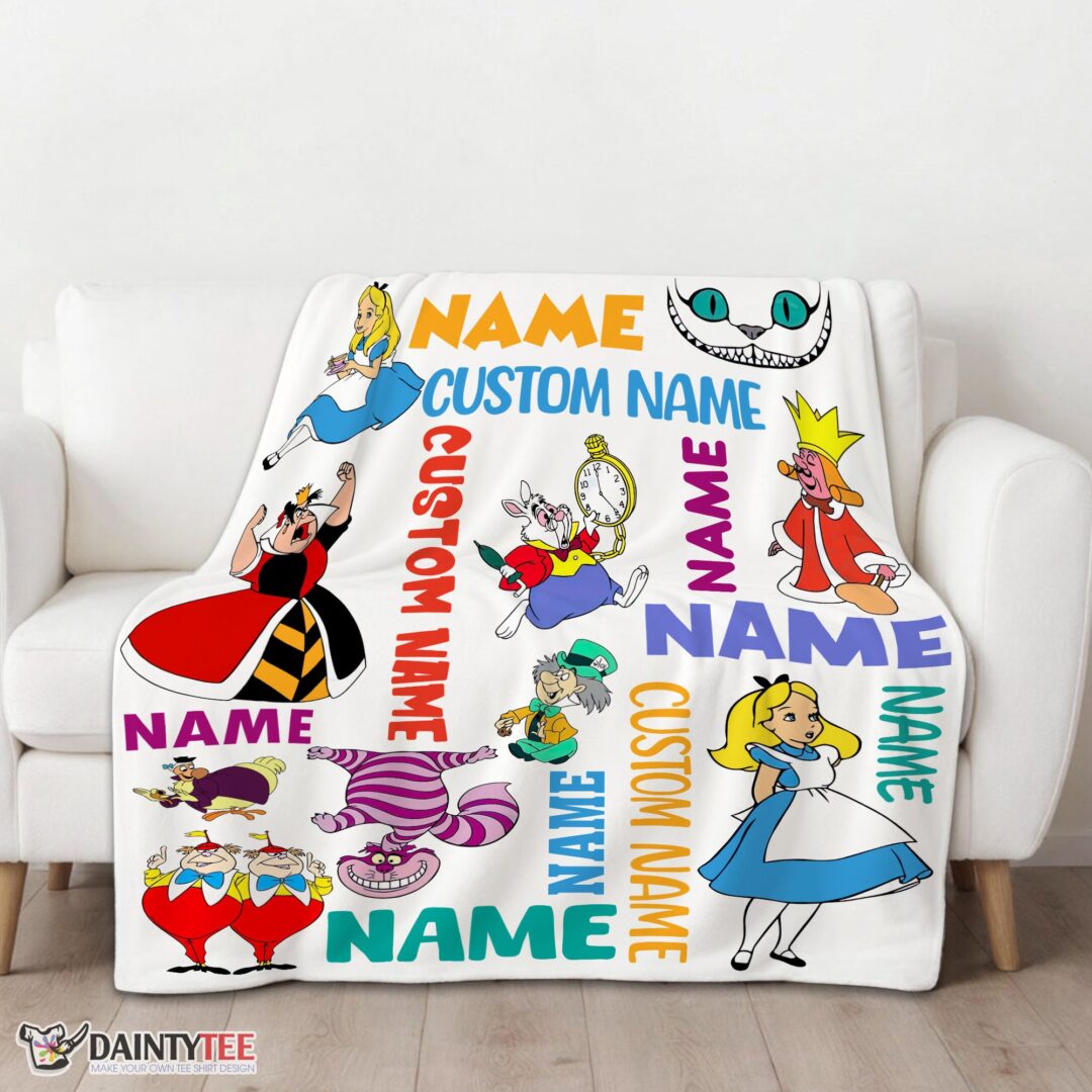 top-disney-alice-in-wonderland-all-character-blanket-fleece-customized-blanket-mk-01 Top Disney Alice In Wonderland All Character Blanket Fleece Customized Blanket - Image 3