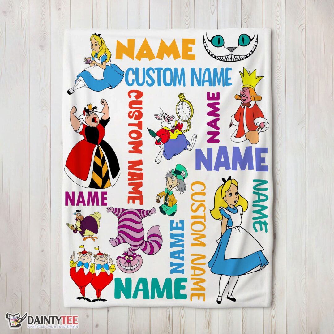 top-disney-alice-in-wonderland-all-character-blanket-fleece-customized-blanket-mk-02-1 Top Disney Alice In Wonderland All Character Blanket Fleece Customized Blanket