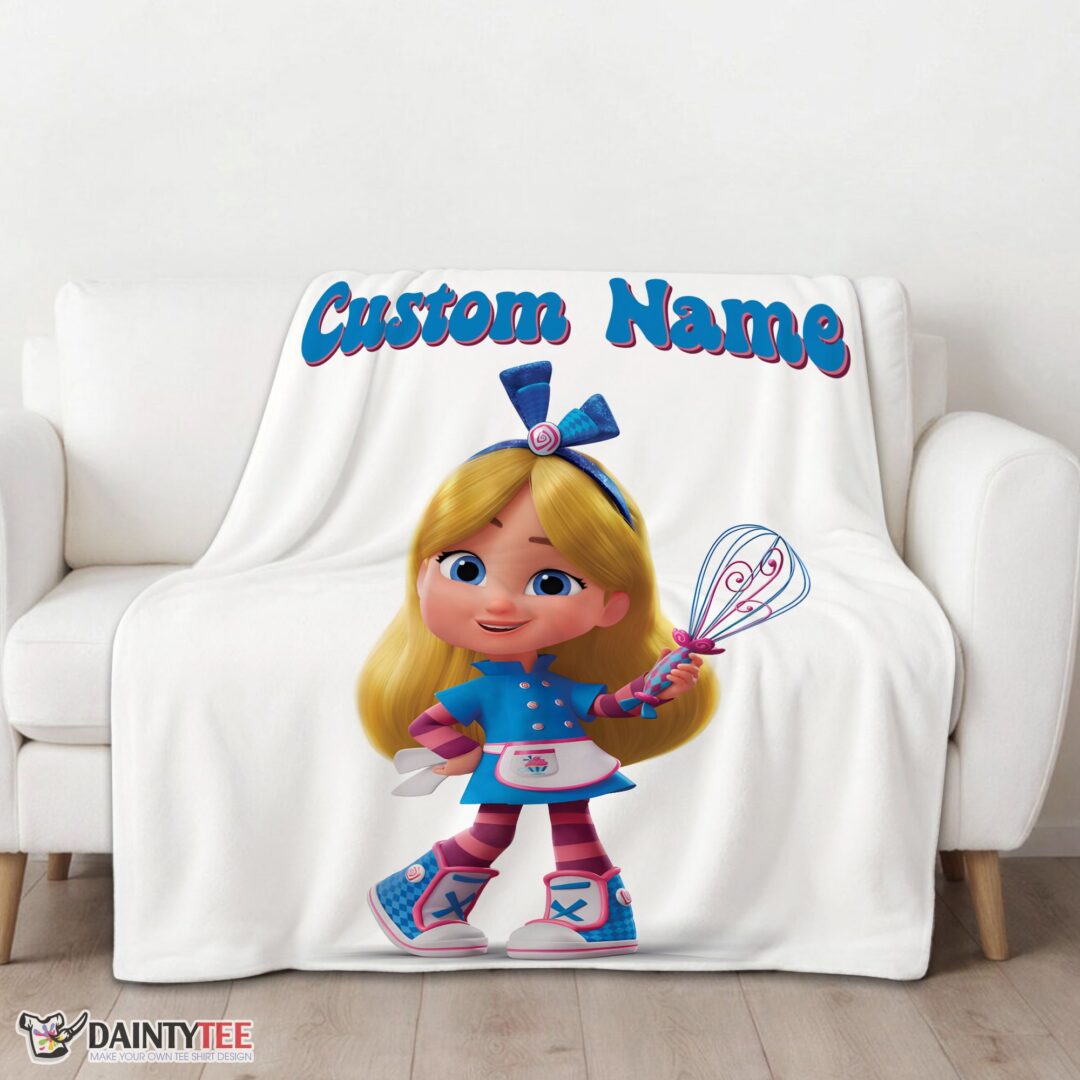 top-disney-alices-wonderland-bakery-blanket-fleece-customized-blanket-mk-01 Top Disney Alice's Wonderland Bakery Blanket Fleece Customized Blanket - Image 3