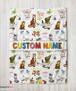 Top Disney Animal Characters Collage Blanket Fleece Customized Blanket