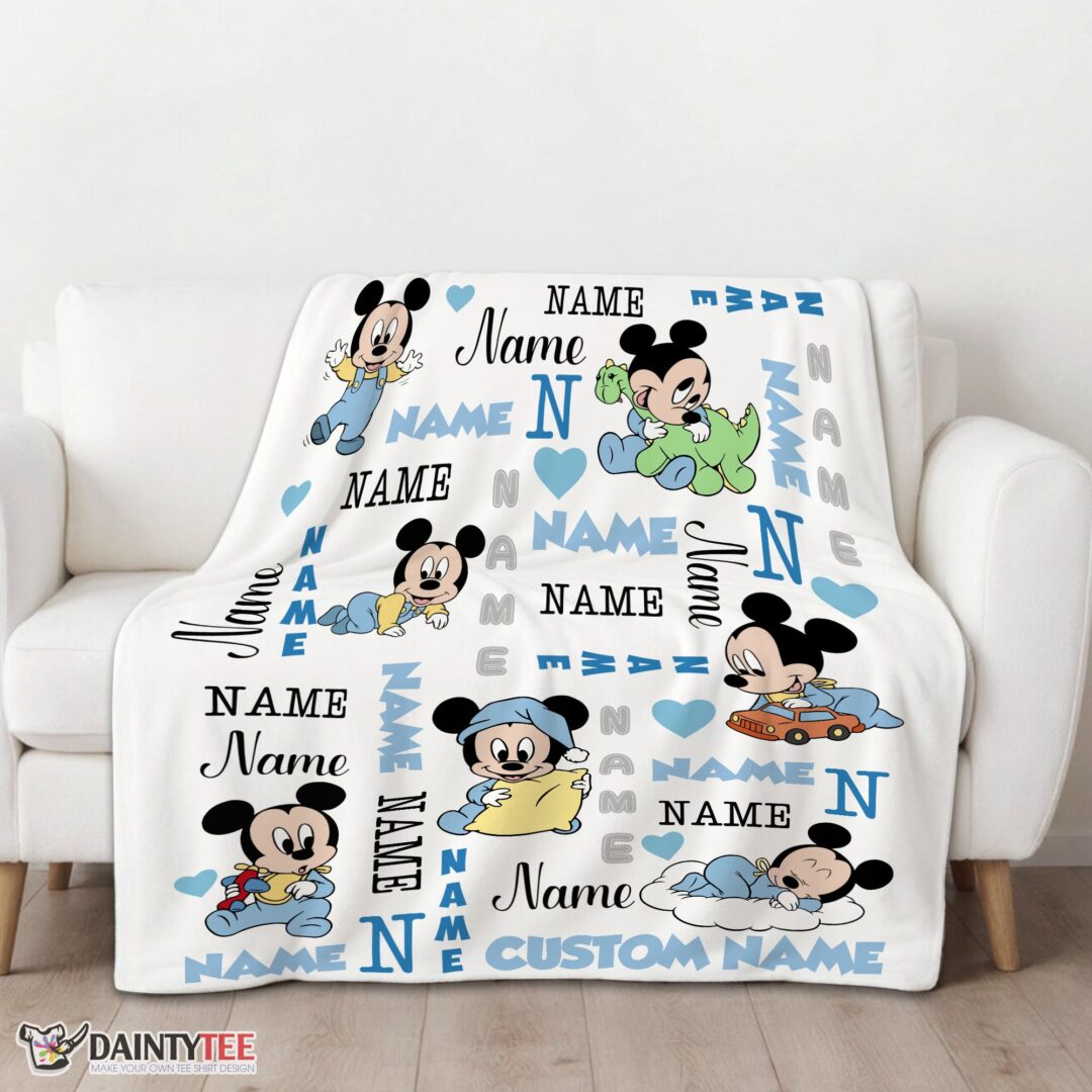 top-disney-baby-mickeys-dreamland-blanket-fleece-customized-blanket-mk-01 Top Disney Baby Mickey's Dreamland Blanket Fleece Customized Blanket - Image 3