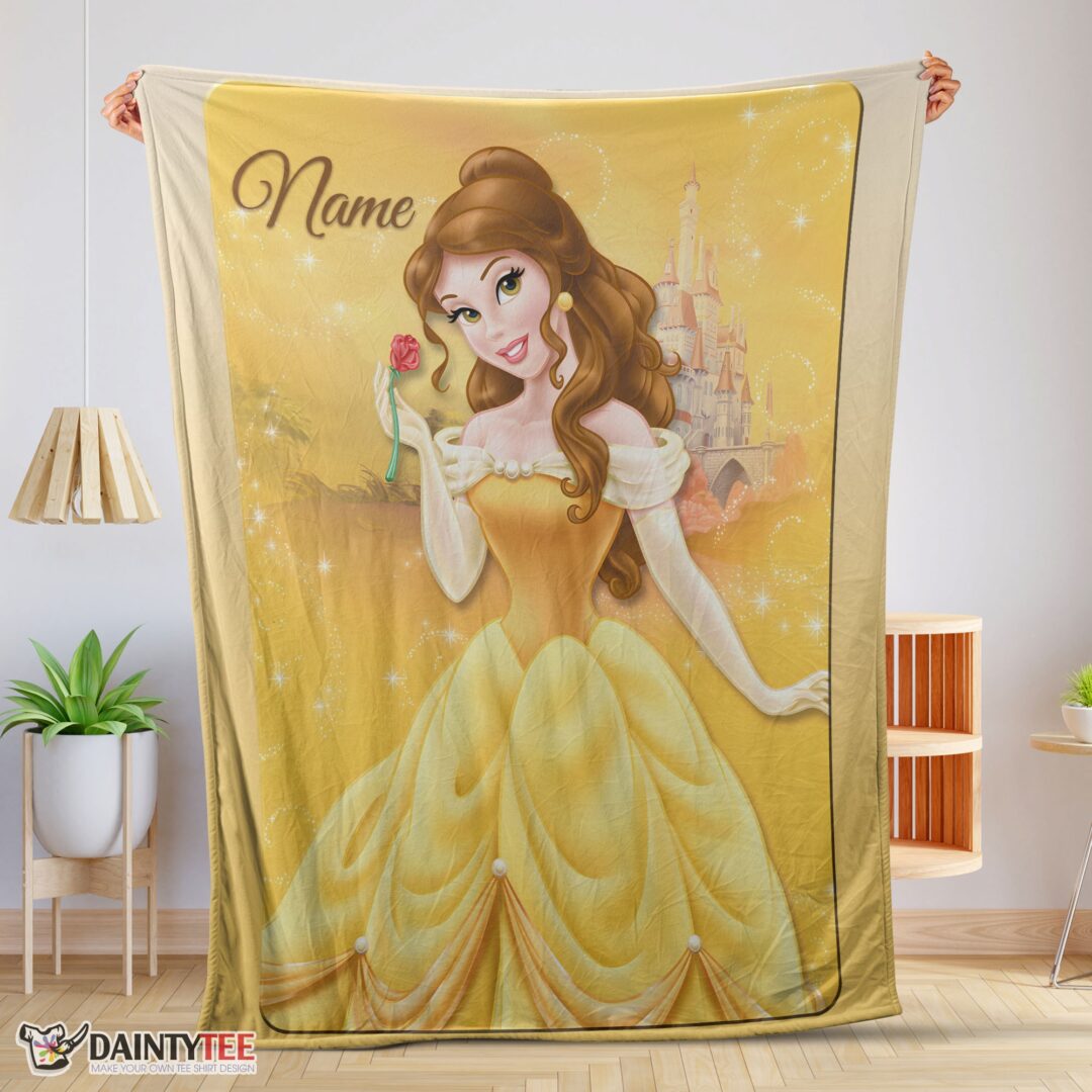 top-disney-belle-princess-blanket-fleece-customized-blanket-mk-01-1 Top Disney Belle Princess Blanket Fleece Customized Blanket