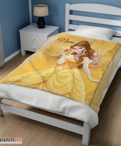 Top Disney Belle Princess Blanket Fleece Customized Blanket - Image 3