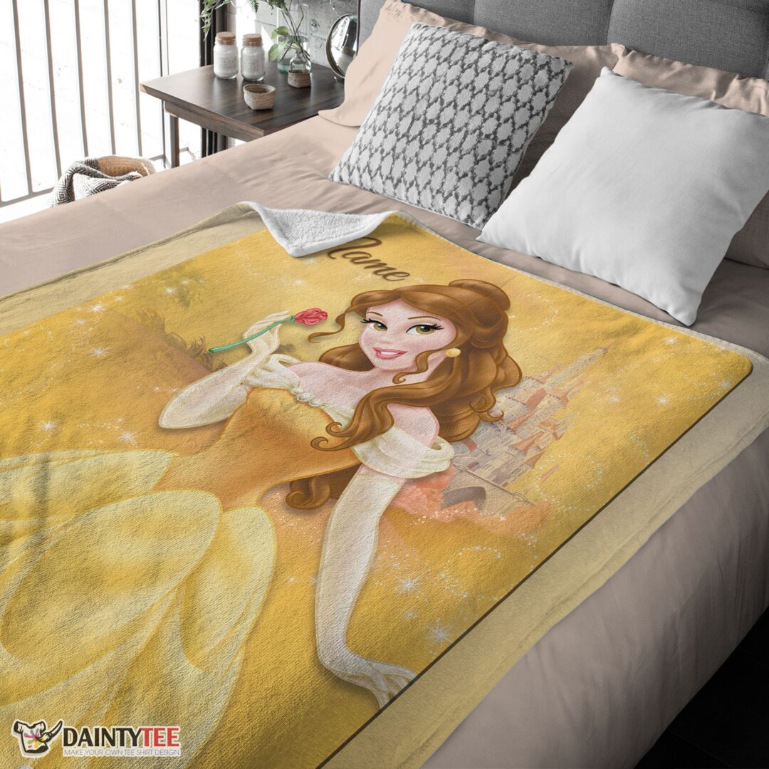 top-disney-belle-princess-blanket-fleece-customized-blanket-mk-03 Top Disney Belle Princess Blanket Fleece Customized Blanket - Image 4