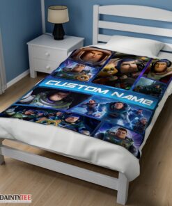 Top Disney Buzz Lightyear Collage Fleece Customized Blanket - Image 3