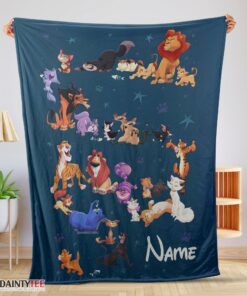 Top Disney Cartoon All Cats Character Blanket Fleece Customized Blanket