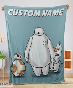 Top Disney Cartoon Big Hero 6 Baymax With Friends Blanket Fleece Customized Blanket