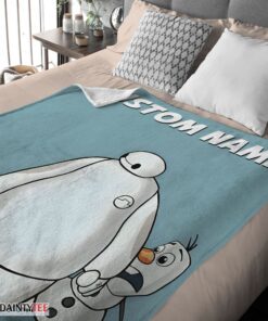 Top Disney Cartoon Big Hero 6 Baymax With Friends Blanket Fleece Customized Blanket - Image 4