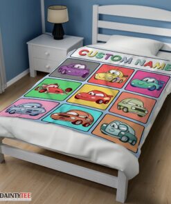 Top Disney Cartoon Cars With All Friends Blanket Fleece Customized Blanket - Image 3